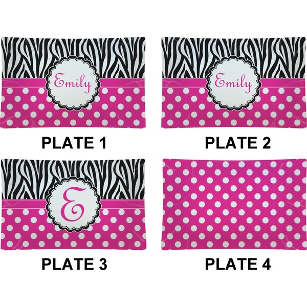 Zebra Print & Polka Dots Set of Rectangular Dinner Plates (Approval)