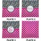 Zebra Print & Polka Dots Set of Square Dinner Plates (Approval)
