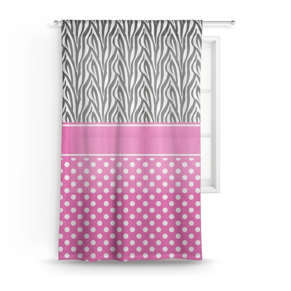 Custom Zebra Print & Polka Dots Sheer Curtain