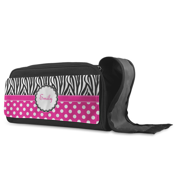 Zebra Print & Polka Dots Shoe Bags - ANGLE (Open)
