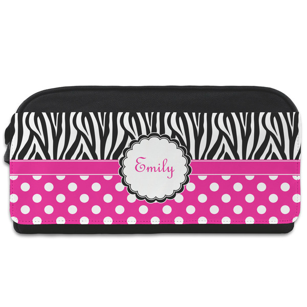 Custom Zebra Print & Polka Dots Shoe Bag (Personalized)