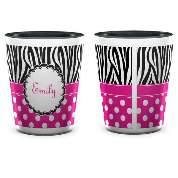 Zebra Print & Polka Dots Shot Glass - Two Tone - APPROVAL