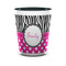 Zebra Print & Polka Dots Ceramic Shot Glass - 1.5 oz - Two Tone - Single (Personalized)