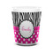 Zebra Print & Polka Dots Ceramic Shot Glass - 1.5 oz - White - Set of 4 (Personalized)