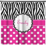 Zebra Print & Polka Dots Shower Curtain - Custom Size (Personalized)