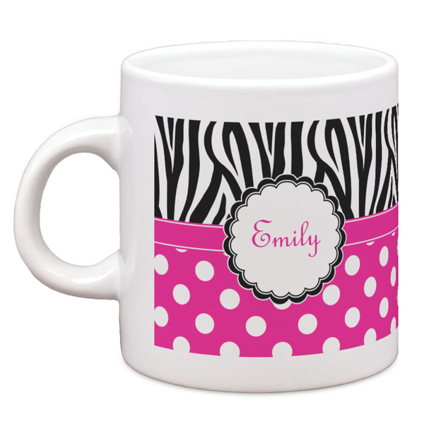 Custom Zebra Print & Polka Dots Espresso Cup (Personalized)