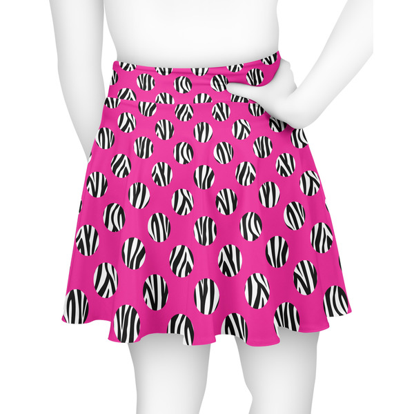 Zebra Print & Polka Dots Skater Skirt - Back