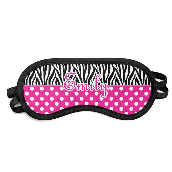 Custom Zebra Print & Polka Dots Sleeping Eye Mask - Small (Personalized)