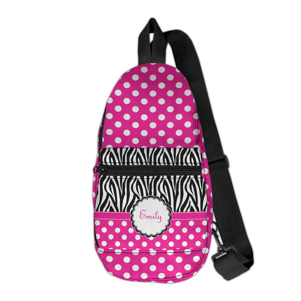 Custom Zebra Print & Polka Dots Sling Bag (Personalized)