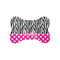 Zebra Print & Polka Dots Bone Shaped Dog Food Mat (Small) (Personalized)