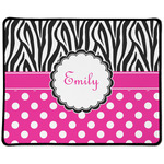 Zebra Print & Polka Dots Large Gaming Mouse Pad - 12.5" x 10" (Personalized)