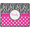 Zebra Print & Polka Dots Large Gaming Mouse Pad - 12.5" x 10" (Personalized)