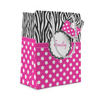 Zebra Print & Polka Dots Small Gift Bag (Personalized)