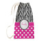 Zebra Print & Polka Dots Small Laundry Bag - Front View