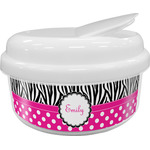 Zebra Print & Polka Dots Snack Container (Personalized)
