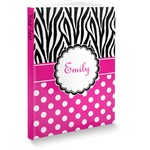 Zebra Print & Polka Dots Softbound Notebook - 7.25" x 10" (Personalized)