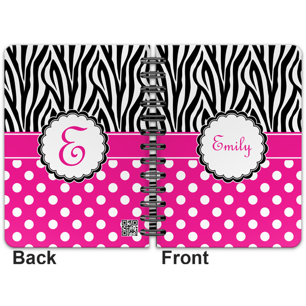 Zebra Print & Polka Dots Spiral Journal 5 x 7 - Apvl