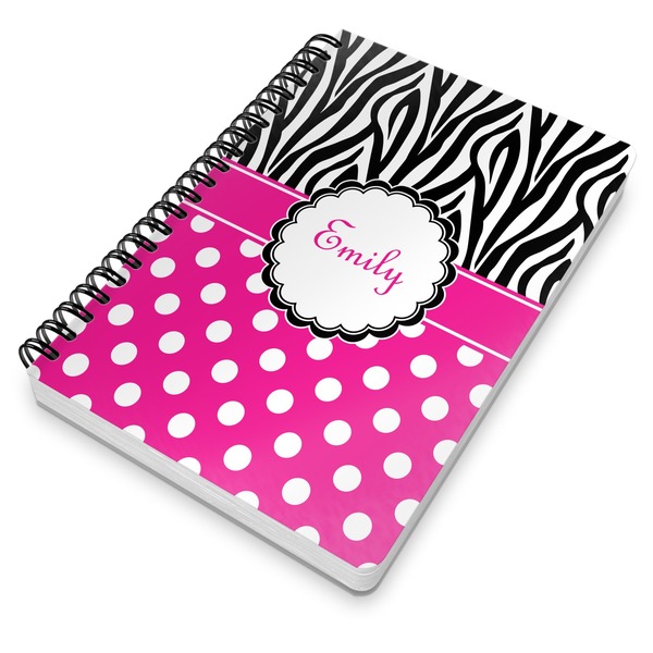 Zebra Print & Polka Dots Spiral Journal 7 x 10 - Main