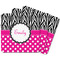 Zebra Print & Polka Dots Square Fridge Magnet - MAIN