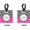 Zebra Print & Polka Dots Square Luggage Tag (Front + Back)