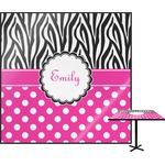 Zebra Print & Polka Dots Square Table Top (Personalized)
