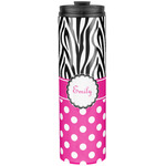 Zebra Print & Polka Dots Stainless Steel Skinny Tumbler - 20 oz (Personalized)