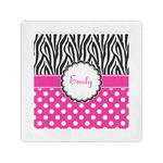 Zebra Print & Polka Dots Standard Cocktail Napkins (Personalized)
