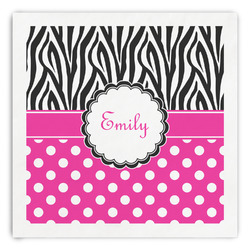 Zebra Print & Polka Dots Paper Dinner Napkins (Personalized)