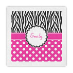 Zebra Print & Polka Dots Decorative Paper Napkins (Personalized)