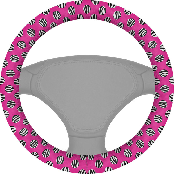 Custom Zebra Print & Polka Dots Steering Wheel Cover