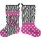 Zebra Print & Polka Dots Holiday Stocking - Double-Sided - Neoprene (Personalized)