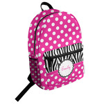 Zebra Print & Polka Dots Student Backpack (Personalized)