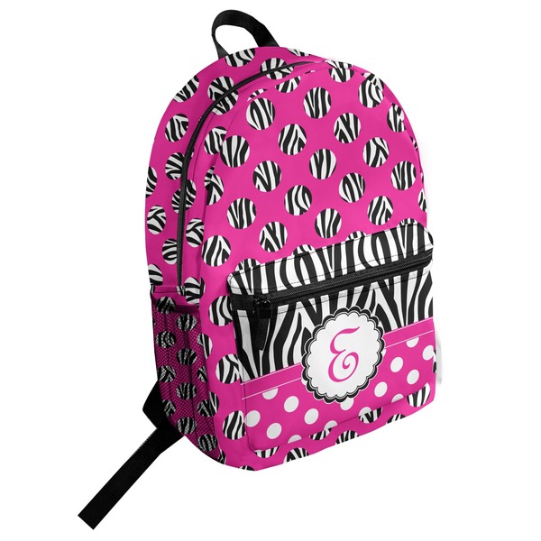 Custom Zebra Print & Polka Dots Student Backpack (Personalized)