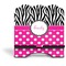 Zebra Print & Polka Dots Stylized Tablet Stand - Front without iPad