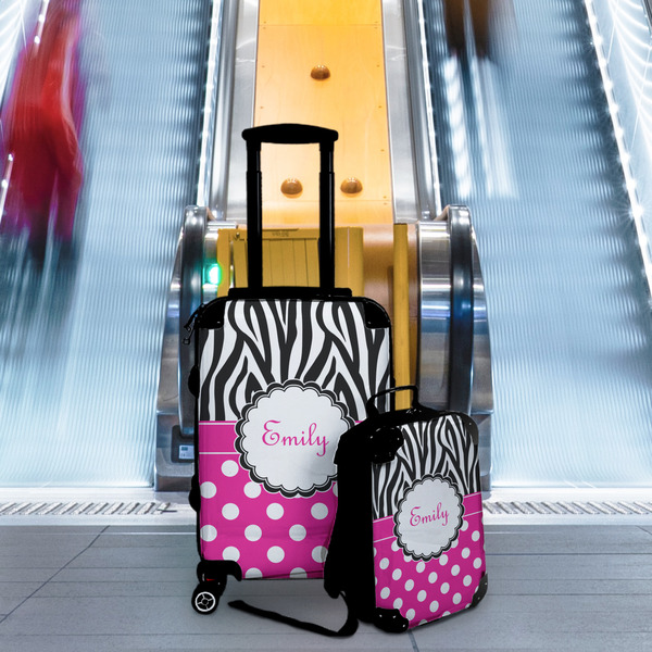 Zebra Print & Polka Dots Suitcase Set 4 - IN CONTEXT