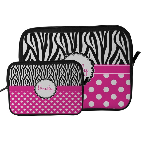 Zebra Print & Polka Dots Tablet Sleeve (Size Comparison)