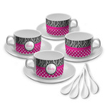 Zebra Print & Polka Dots Tea Cup - Set of 4 (Personalized)
