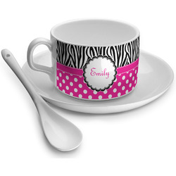 Zebra Print & Polka Dots Tea Cup (Personalized)