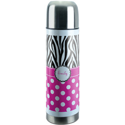 Zebra Print & Polka Dots Stainless Steel Thermos (Personalized)