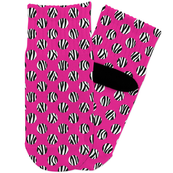 Custom Zebra Print & Polka Dots Toddler Ankle Socks