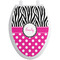 Zebra Print & Polka Dots Toilet Seat Decal - Elongated (Personalized)