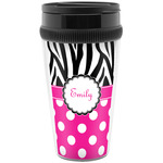 Zebra Print & Polka Dots Acrylic Travel Mug without Handle (Personalized)