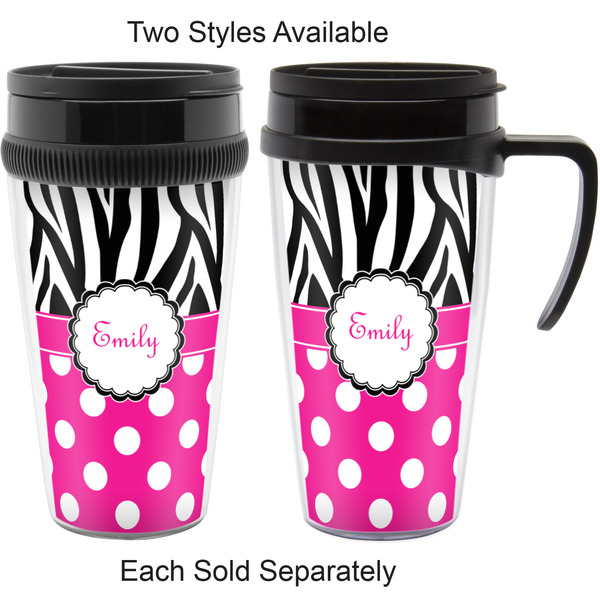 Zebra Print & Polka Dots Travel Mugs - with & without Handle