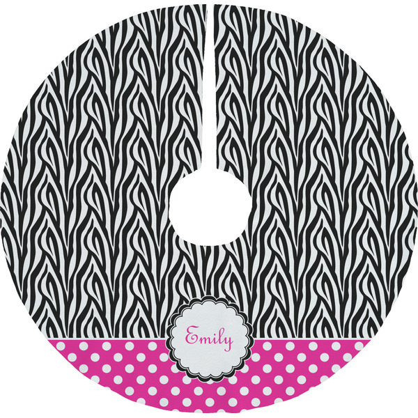 Custom Zebra Print & Polka Dots Tree Skirt (Personalized)