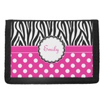 Zebra Print & Polka Dots Trifold Wallet (Personalized)