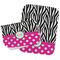 Zebra Print & Polka Dots Two Rectangle Burp Cloths - Open & Folded