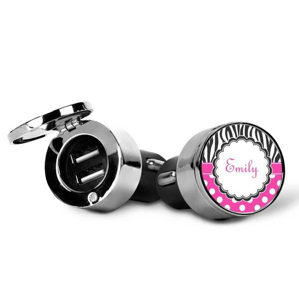 Zebra Print & Polka Dots USB Car Charger