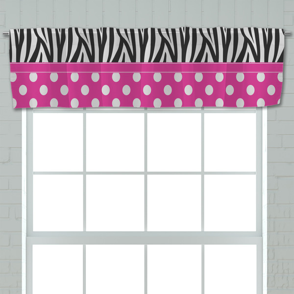 Zebra Print & Polka Dots Valance - Closeup on window