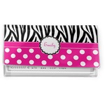 Zebra Print & Polka Dots Vinyl Checkbook Cover (Personalized)