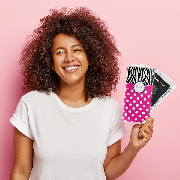 Zebra Print & Polka Dots Vinyl Document Holder - LIFESTYLE